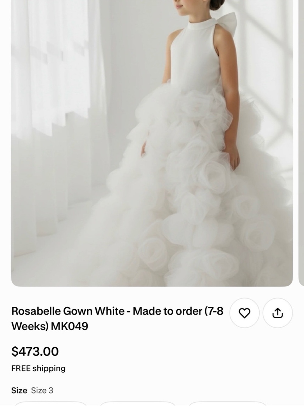Rosabelle White Floral Tulle Gown - Brand: